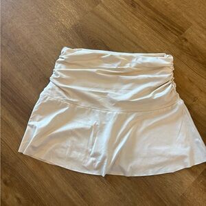 Cream Ruched Skort